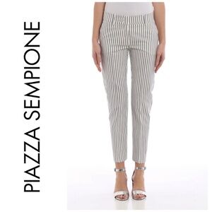 Piazza Sempione Kim Striped Ankle Trousers Pants Size 48